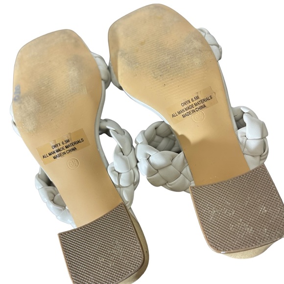 braided block heel sandals